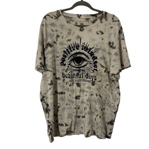 Black & White Beautiful Days Tie Dyed Design Top Shirt Men’s Unisex Size Large!
